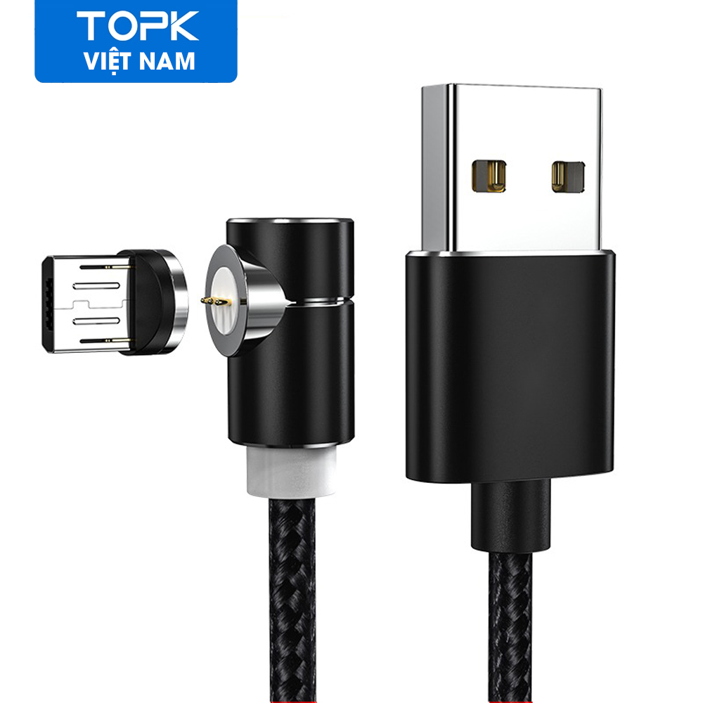 [HÀNG CHÍNH HÃNG] Cáp sạc nam châm TOPK AM69 USB-micro cho cho Samsung, Huawei, Xiaomi,... - Phân phối bởi TOPK VIỆT NAM