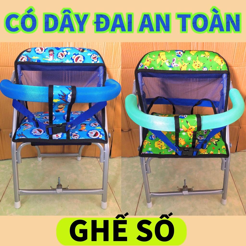 Ghế số xếp cho bé , GHẾ SỐ XẾP SẮT SƠN TĨNH ĐIỆN CÓ DÂY ĐAI