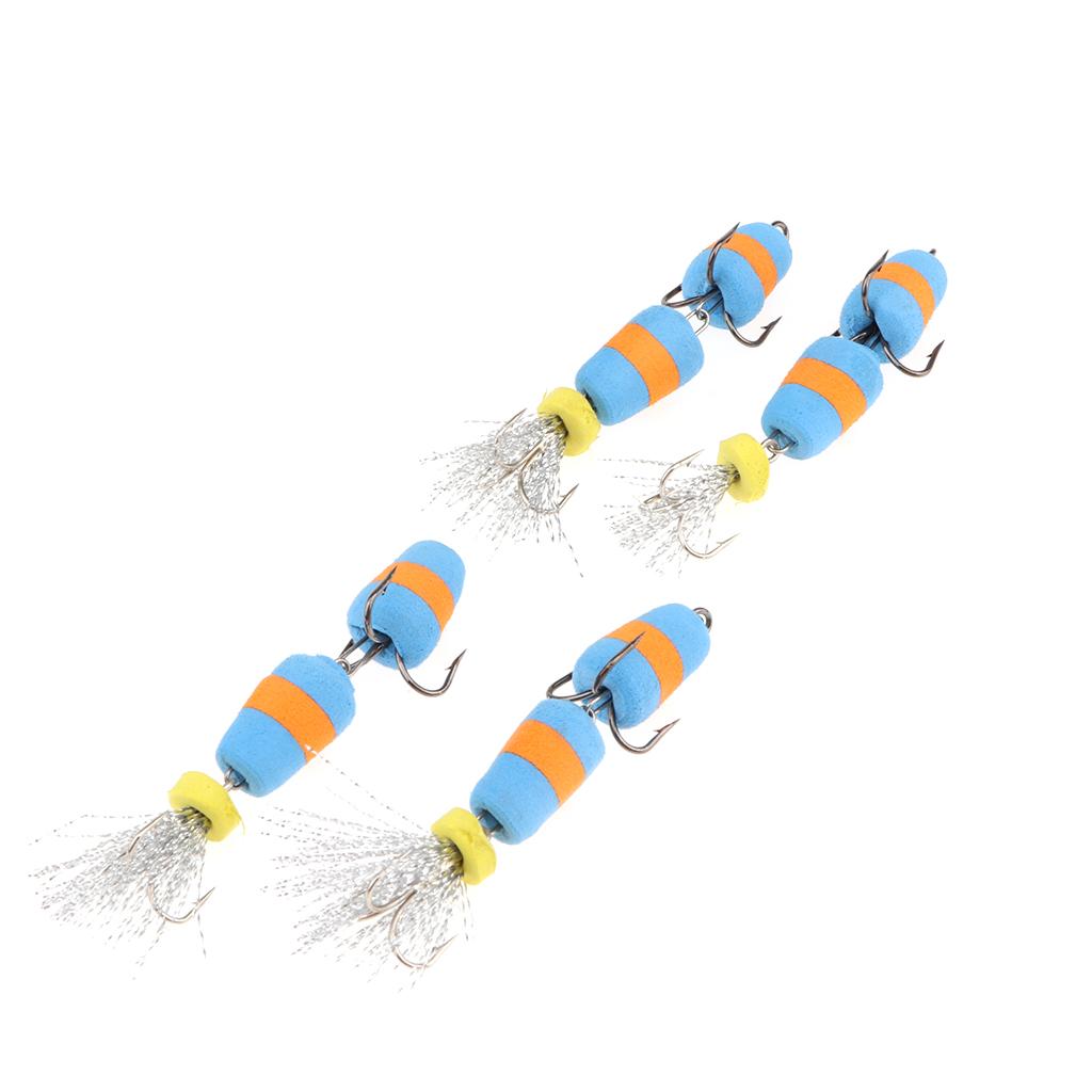 4Pcs 3 inch Fishing Baits Crankbaits Topwater Floating Lures with Hooks
