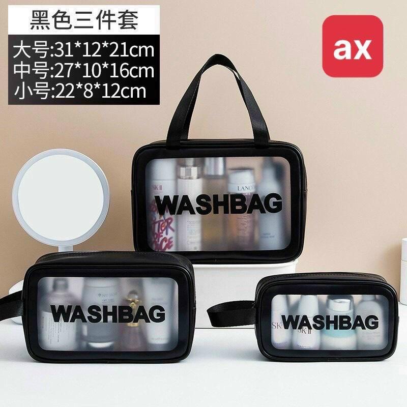 Set 3 Túi Đựng Mỹ Phẩm, Đồ Trang Điểm Du Lịch Chống Thấm Nước Washbag