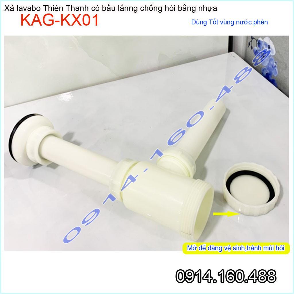 Bộ xả lavabo Thiên Thanh KAG-KX01,xả chậu rửa mặt chặn tóc có bầu lắng chống cặn thoát nhanh xả tốt