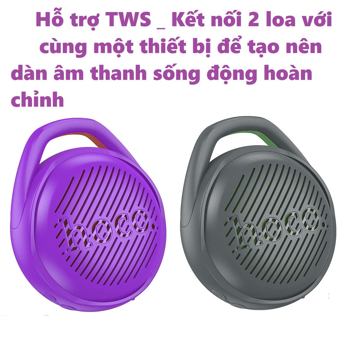 Loa bluetooth V5.2 hỗ trợ TWS kết nối 2 loa cho điện thoại laptop hoco HC24 _ Hàng chính hãng