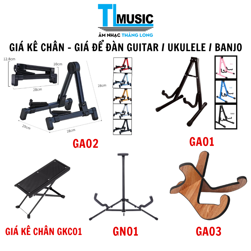 Giá Kê Chân - Giá Chữ A - Chân Để Đàn Guitar Ukulele Banjo Nhiều Mẫu Nhỏ Gọn Tiện Lợi