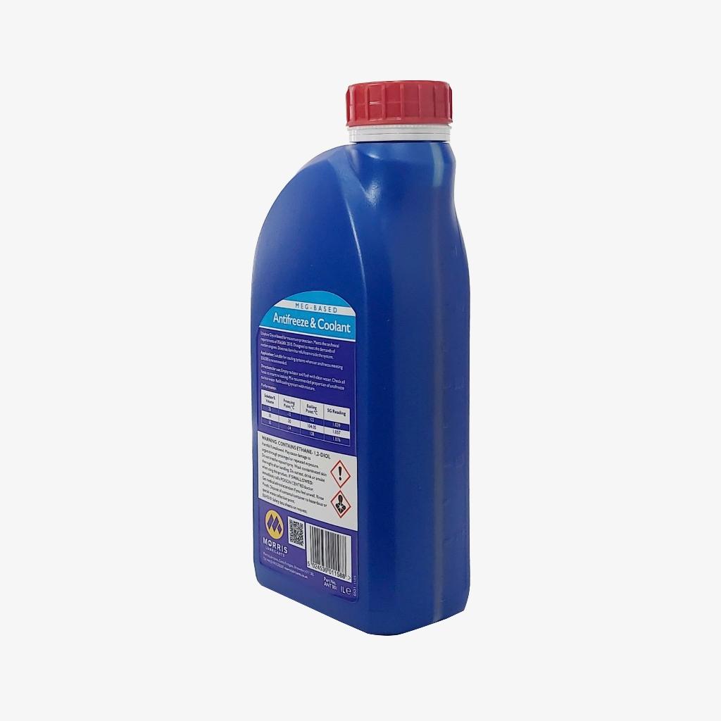 Nước Làm Mát Xanh Cao Cấp Cho Động Cơ Xăng - Morris Lubricants MEG Antifreeze &amp; Coolant / Can 1L