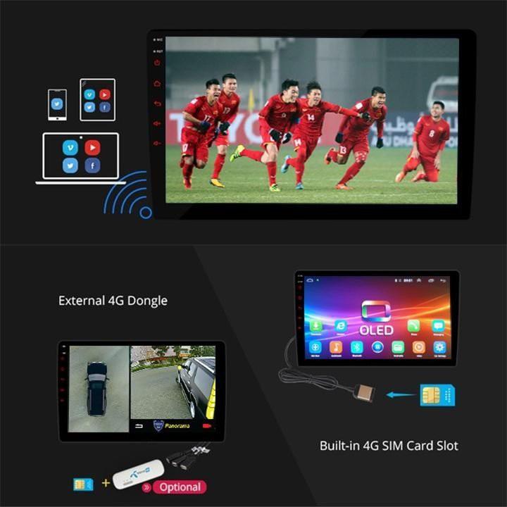 Bộ màn hình kèm mặt dưỡng vios 2018-2020 số sàn,Đầu DVD Android RAM 1G/2G–ROM16G/32G dùng sim 4G hoặc kế nối wifi.