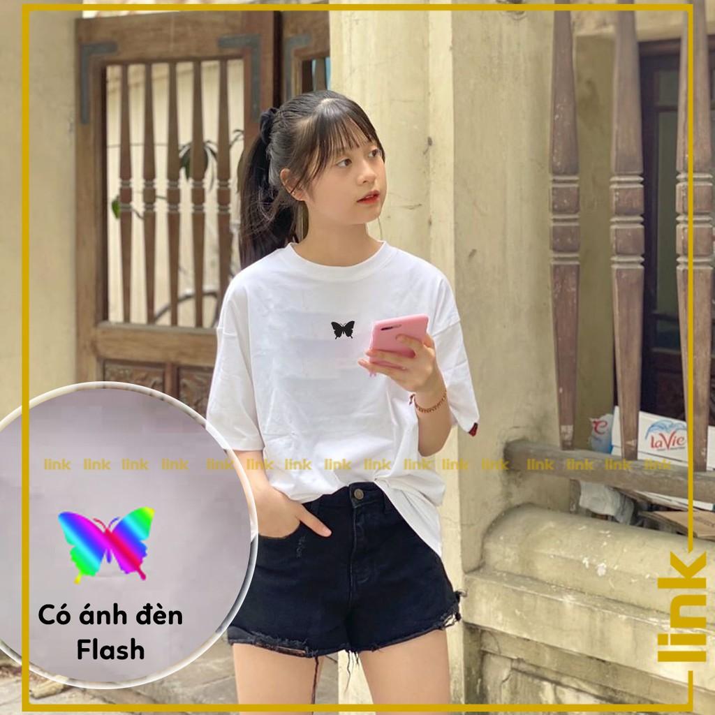 Áo BƯỚM xinh phản quang trước ngực tay lỡ Unisex