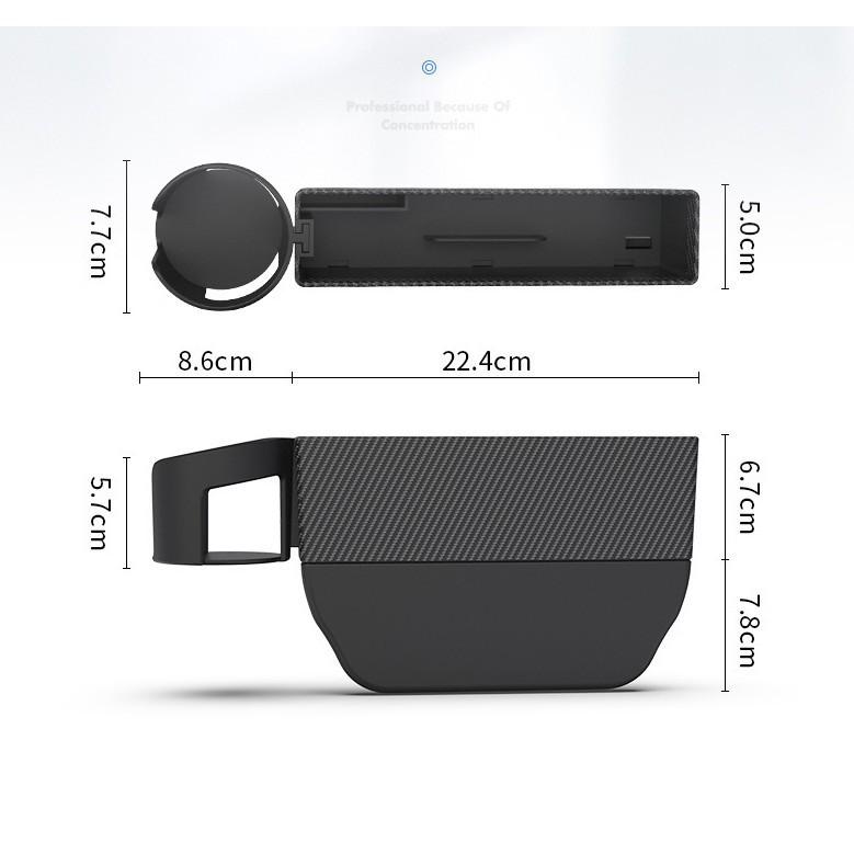 Khuyến mãi - Hộp đựng đồ để khe ô tô có khay đựng ly nước sợi Carbon