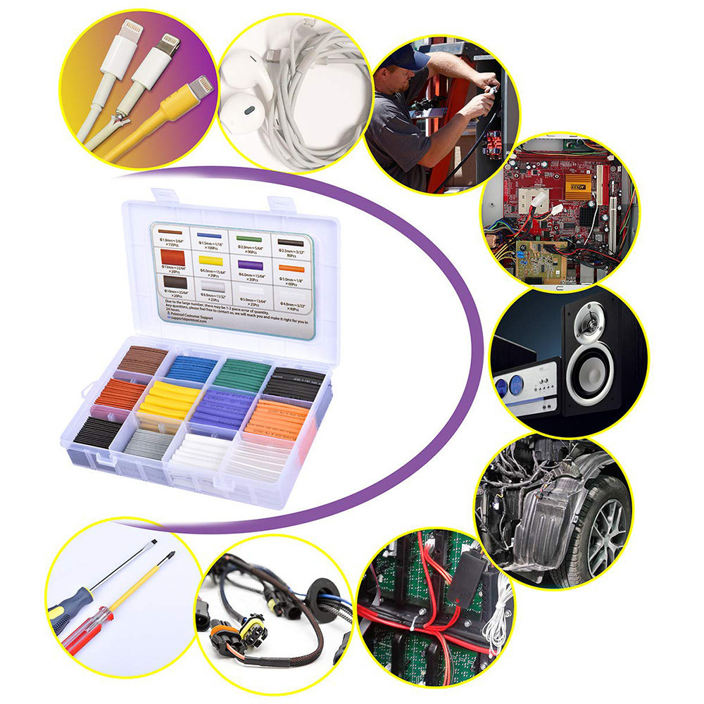 580 cái Chiếc ống co nhiệt cách điện chất liệu polyolefin, có đóng hộp, giá tốt đế cầu chì