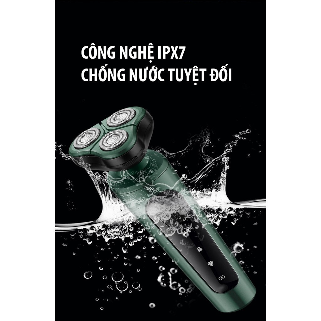 ￼Máy Cạo Râu 9D 4 in 1 SHAVER Kèm 6 Phụ Kiện Cao Cấp, 3 Lưỡi Mini Siêu Bền, Lưỡi Xoay Đa Chiều, Bảo Hành 12 Tháng