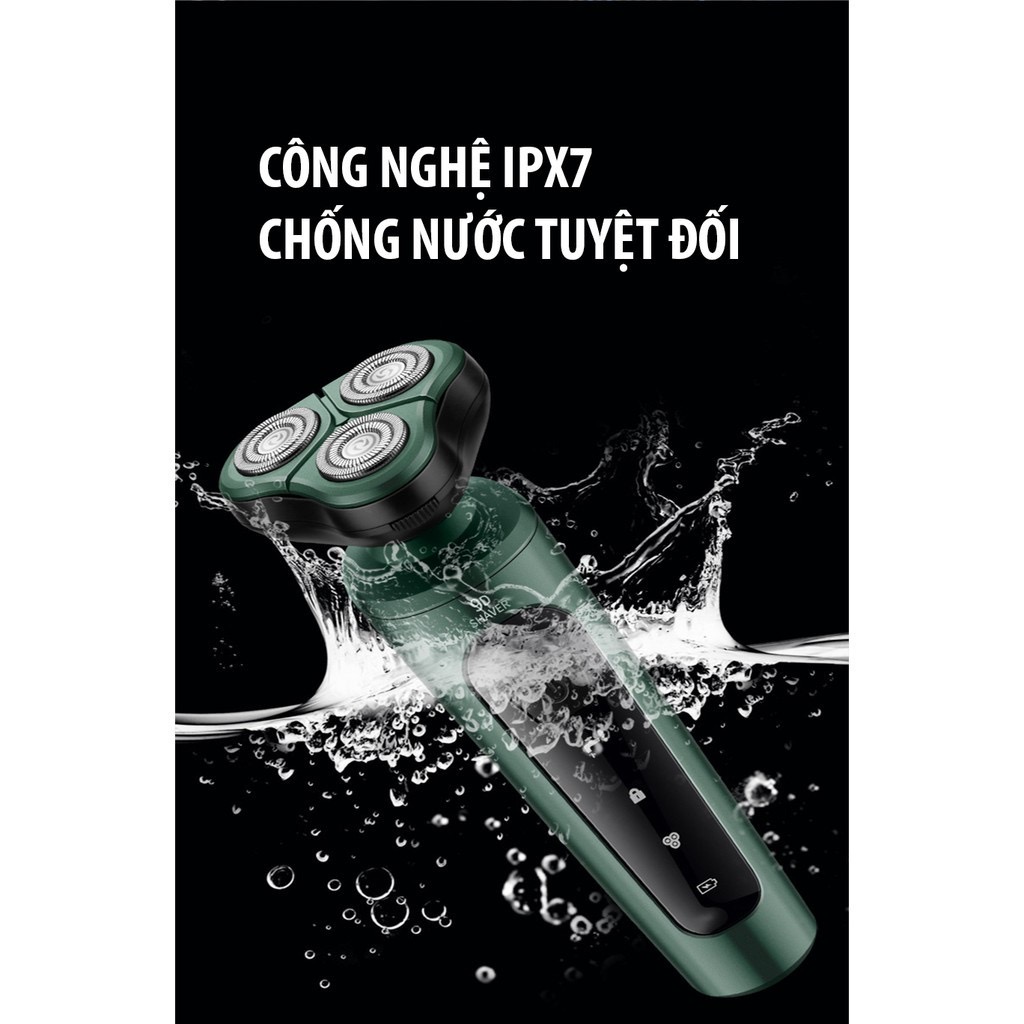 Máy cạo râu 9D Shaver 4in1 đa chức năng, cạo râu, tỉa lông, Massage rửa mặt cao cấp lưỡi mini siêu bền