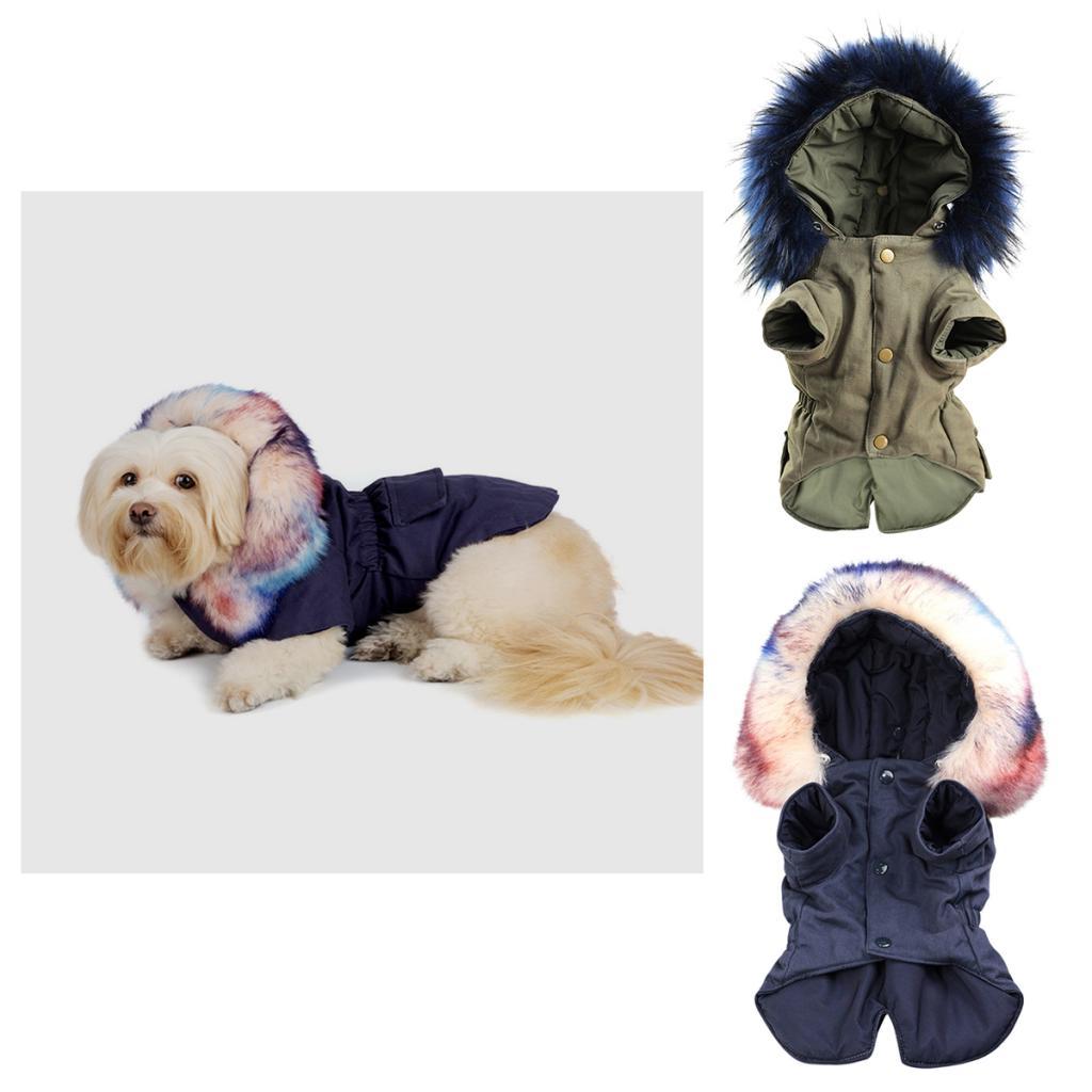 Elasticated  Collar Dog Coat Winter Small Pet Cat Jacket Clothes Apparel