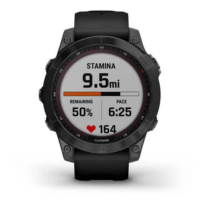 Đồng Hồ Thông Minh Garmin Fenix 7 Sapphire Solar Black DLC Titanium with Black Band - Hàng Chính Hãng