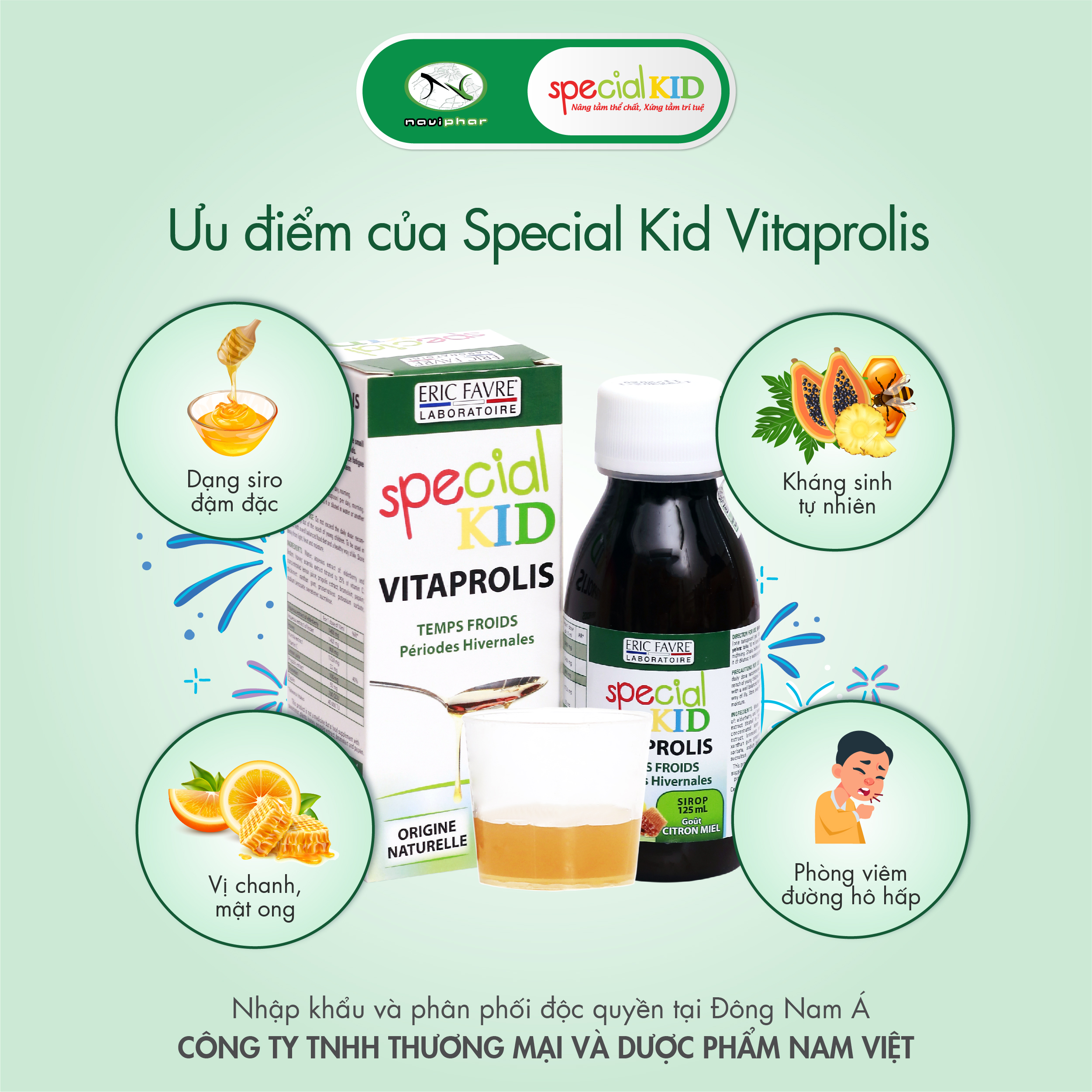 TPBVSK Special Kid Vitaprolis - Hỗ trợ giảm nguy cơ viêm đường hô hấp trên, hỗ trợ tăng cường sức đề kháng (125ml)[Siro - Nhập khẩu Pháp]