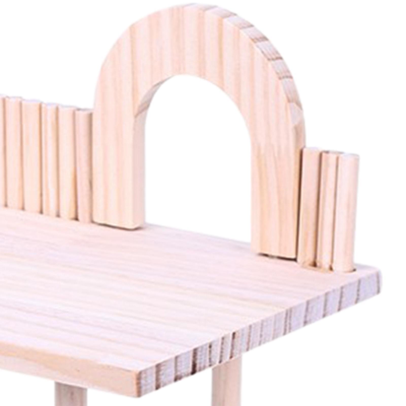 Natural Wood Platform Stand Molar Toys Board for Small Pets Gerbil Exercise