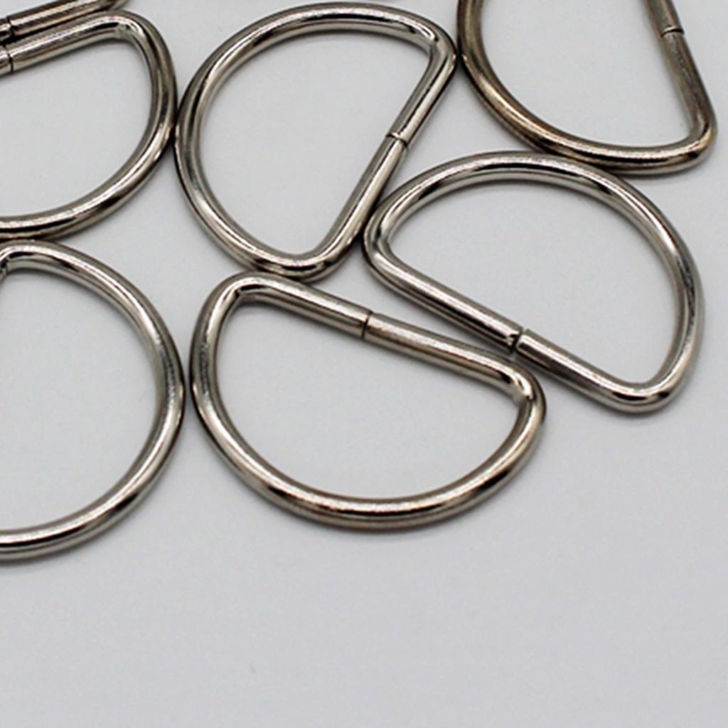 10 Miếng 25 Mm Kim Loại D Vòng Khóa Túi Da Cầm Tay Thủ Công Cho Webbing Dây