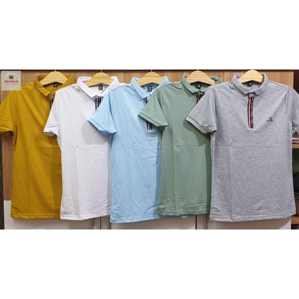 Áo Thun Nam Polo Cao Cấp Chất Liệu Cotton Co Giãn 2 Chiều Form Chuẩn SUNMEN Nhiều Màu Đa Dạng Size Từ 50-75kg