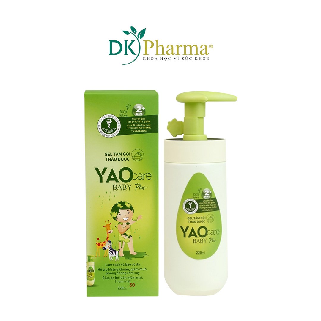 Gel tắm gội thảo dược DK Pharma Yaocare Baby Plus cho bé từ 2 tuổi - Chai 220ml - HSD 24/03/2023