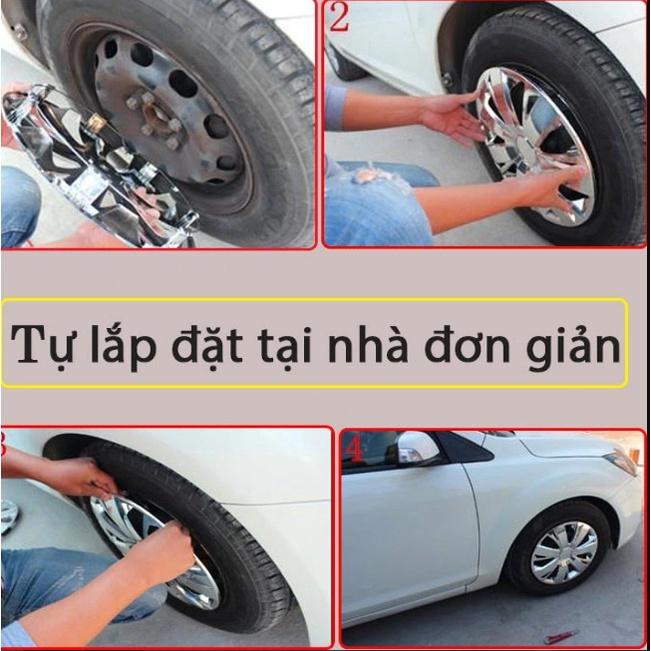 Ốp Chụp Mâm Lazang Xe Ô Tô Hyundai Đen Đỏ Bền Đẹp