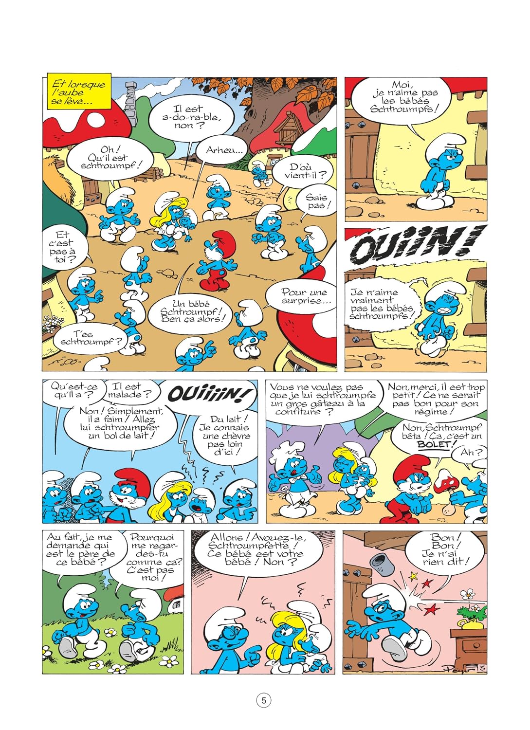 Sách truyện tranh tiếng Pháp - Les Schtroumpfs - Tome 12 - Le Bebe Schtroumpf