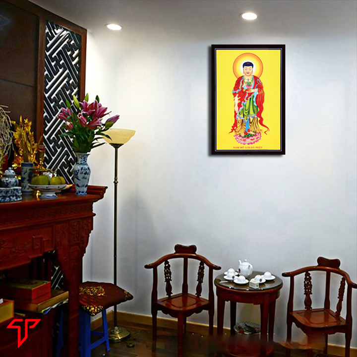 Tranh treo tường trang trí nhà cửa mẫu tranh phật adida, thích ca mâu ni, Tranh Phật Giáo Tam Thánh 2261