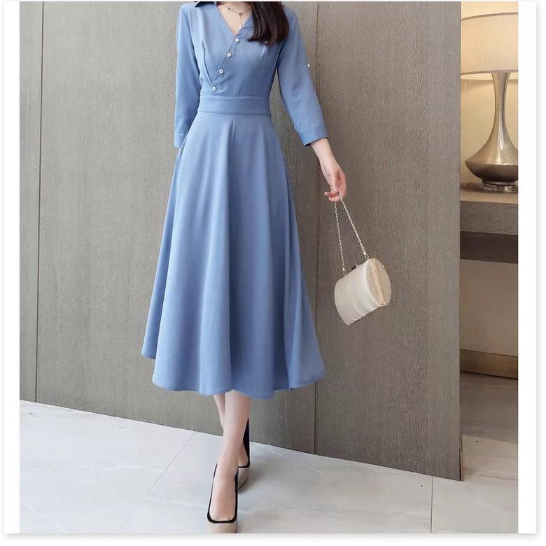 Đầm phong cách Vintage cổ sơ mi