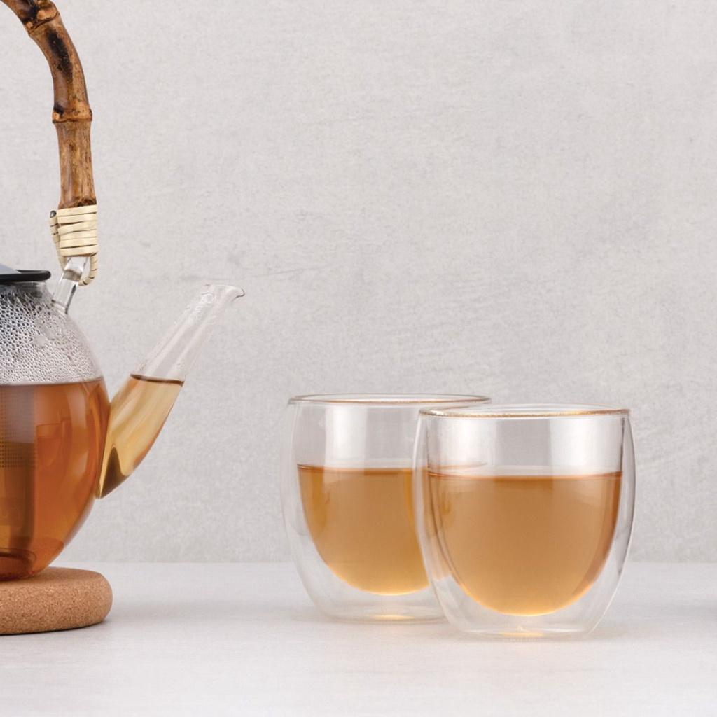 Bộ 2 cốc (ly) thủy tinh 2 lớp Bodum Pavina 4558-10, dung tích 250ml | Hàng chính hãng