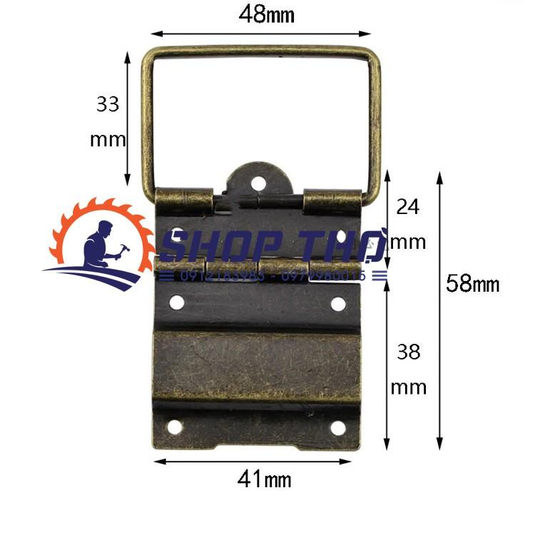 Bản lề giả cổ D148 cho hộp gỗ kích thước lớn mở 90 độ
