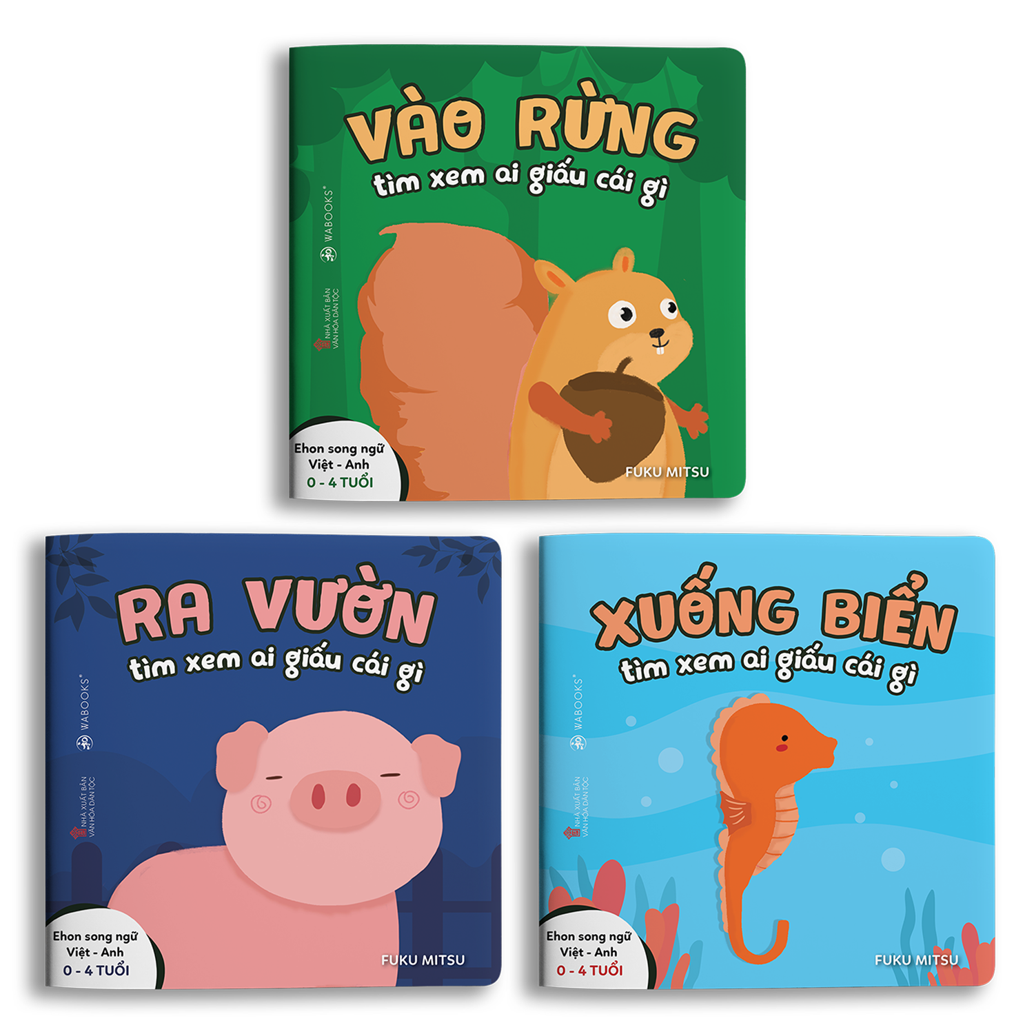 Sách Ehon - Combo 3 cuốn Ai giấu cái gì đó - Dành cho trẻ từ 0 - 4 tuổi
