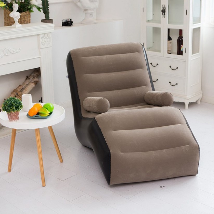 Ghế hơi tựa lưng kiểu dáng ghế sofa bọc nhung có tay vịn, ghế nghỉ ngơi ngồi đọc sách