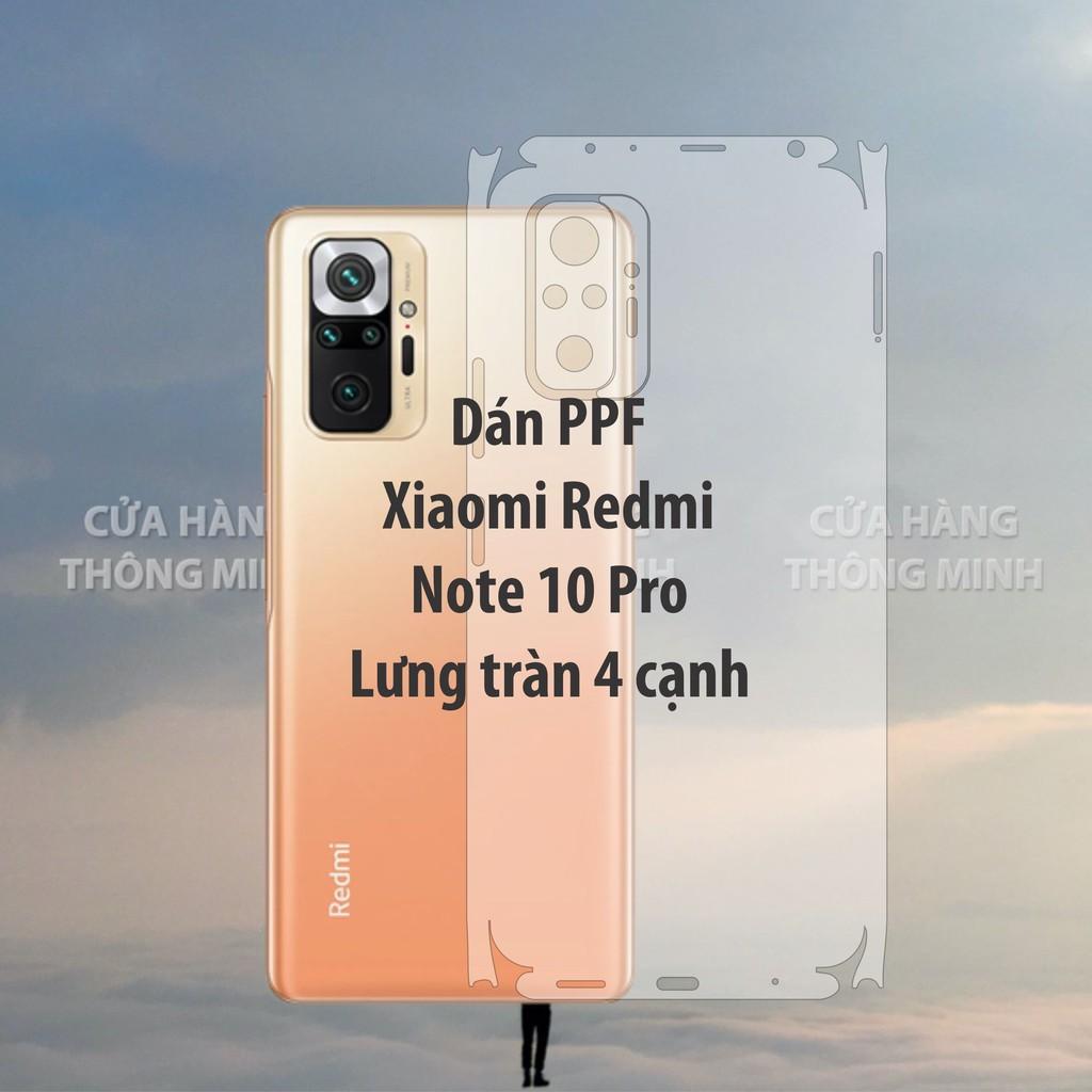 Tấm dán dành cho Xiaomi Redmi Note 10 Pro dán PPF mặt trước, dán mặt sau, dán màn hình, dán mặt lưng Full viền chuẩn