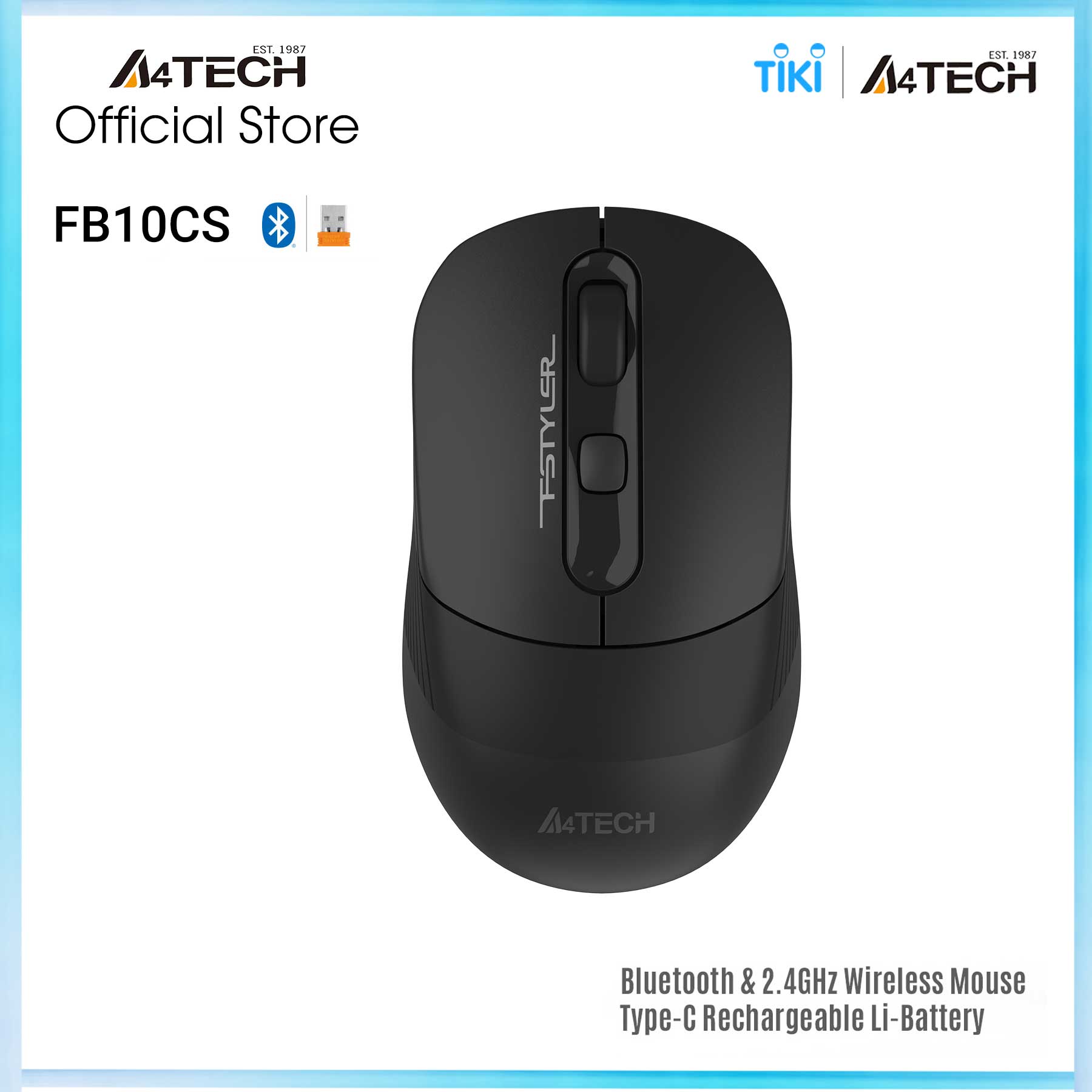 Chuột vi tính wireless bluetooth A4TECH FB10CS phiên bản silent - Hàng chính hãng