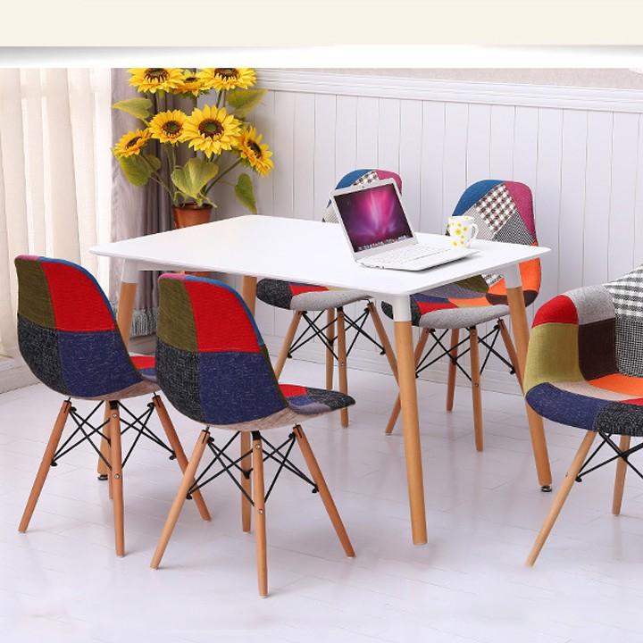 GHẾ THỔ CẨM CHÂN GỖ ĐAN-GHẾ CAFE