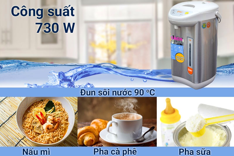 Bình thủy điện thép không gỉ Comet CM3217 3.4 Lít - Hàng Chính Hãng