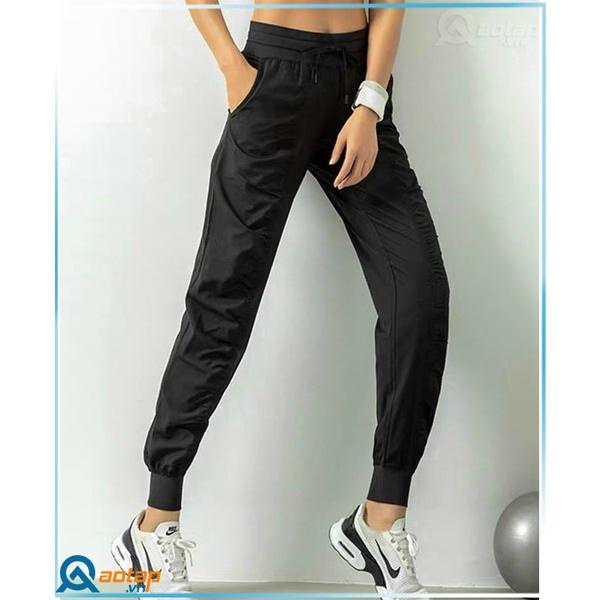 Quần Jogger Nhún Nhẹ Tập Thể thao, đi chơi cho nữ – Đen