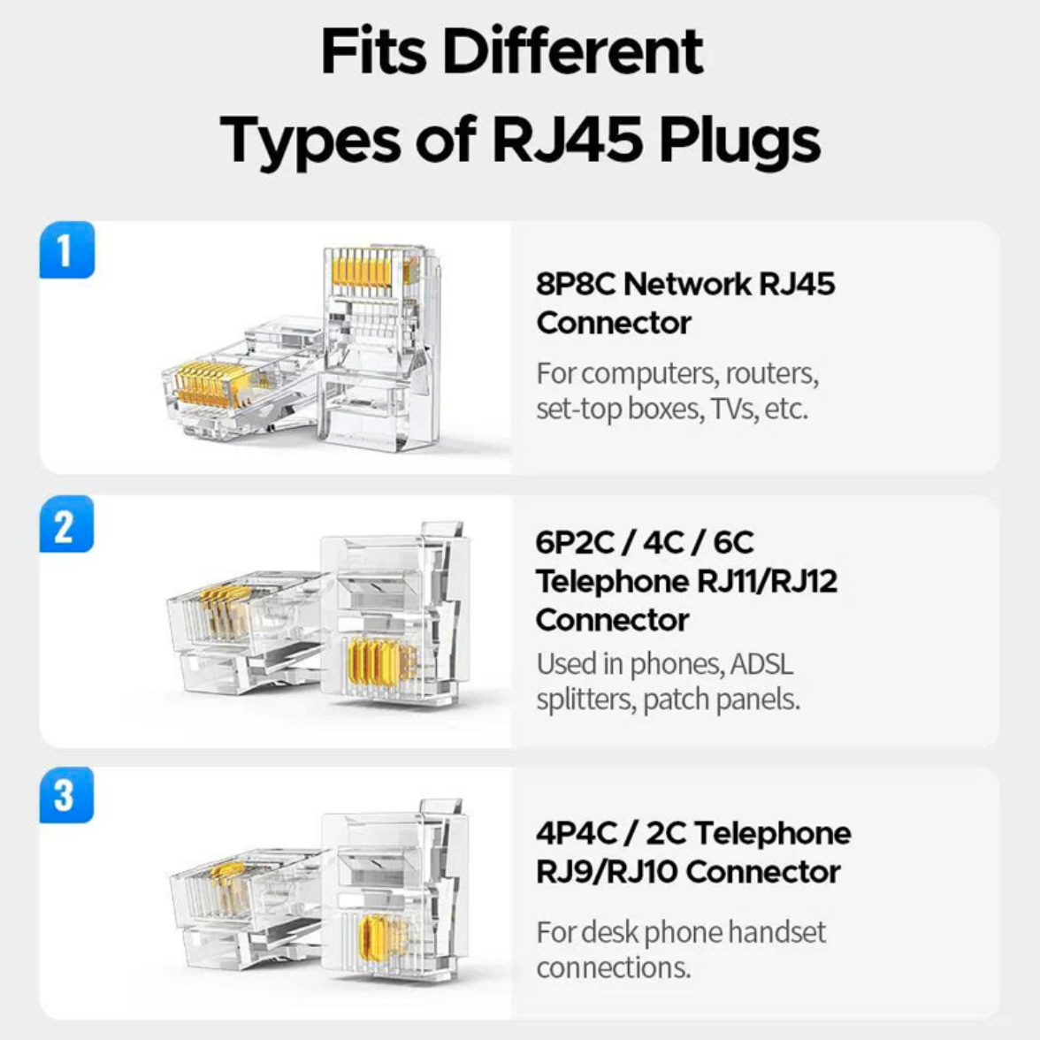 Kềm bấm mạng đa năng 6P/8P Cat5, Cat6, Cat7, Cat8 Ugreen 15115/NW200 cao cấp - Hàng chính hãng