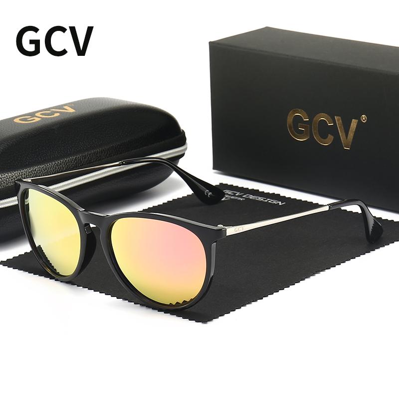 GCV Mới Tròn Thời Trang Kính Mát Phân Cực Nữ Cổ Điển Retro Kính Chống Nắng Cho Nam Lái Xe Unisex UV400 Lentes De Sol