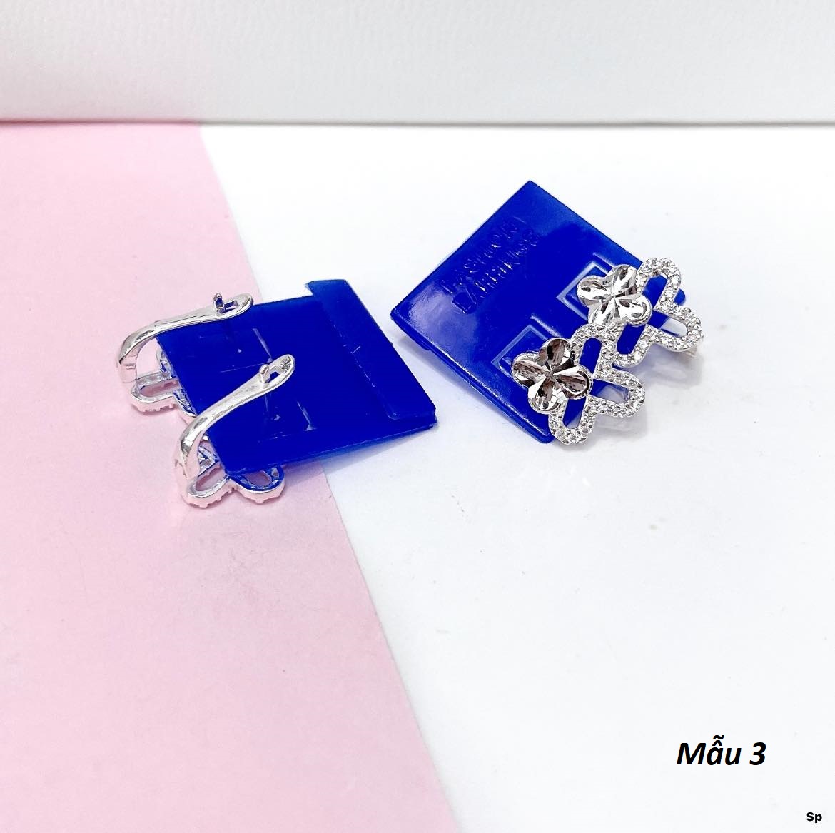 Bông tai bạc thời trang khoá bấm chất liệu bằng bạc s925 MS0762