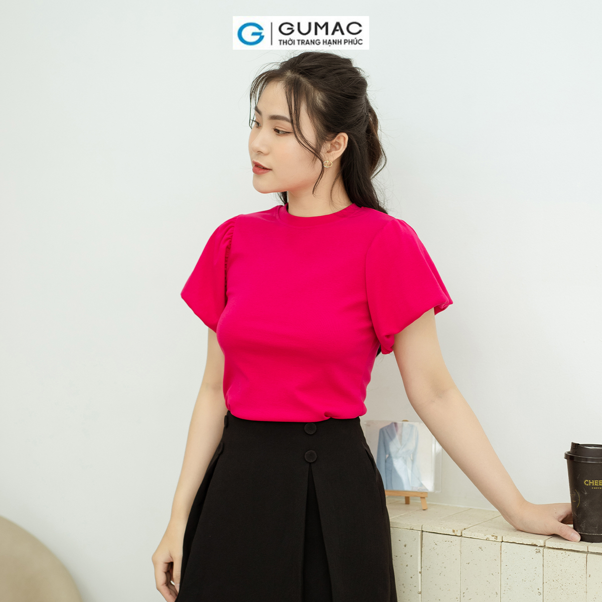 Quần váy đính nút GUMAC QD08057