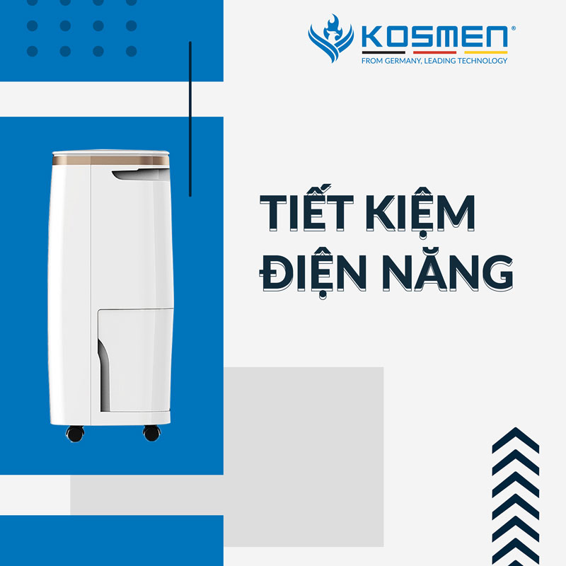 Máy Hút Ẩm  Lọc Không Khí -2 Trong 1 - KOSMEN KM-12N - 12 Lít/ Ngày - Công suất 190W - Diện tích 10-40m2 - Hàng Chính Hãng