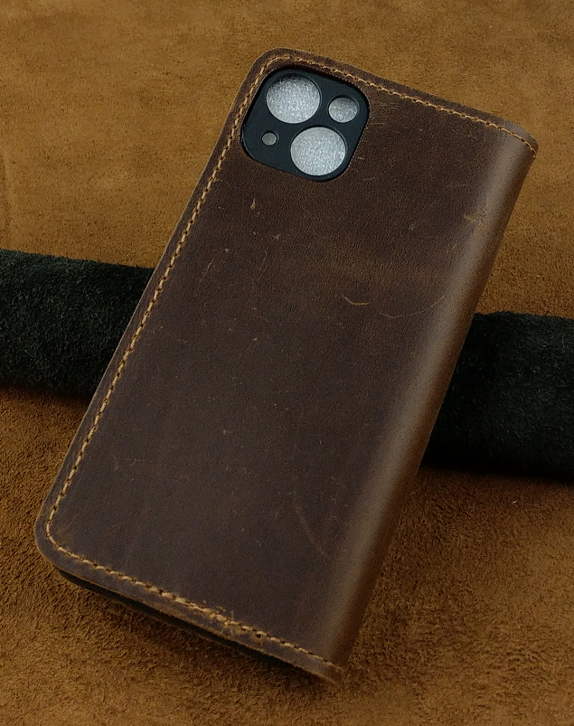 Bao Da cho Iphone 13 Handmade Da Bò Thật