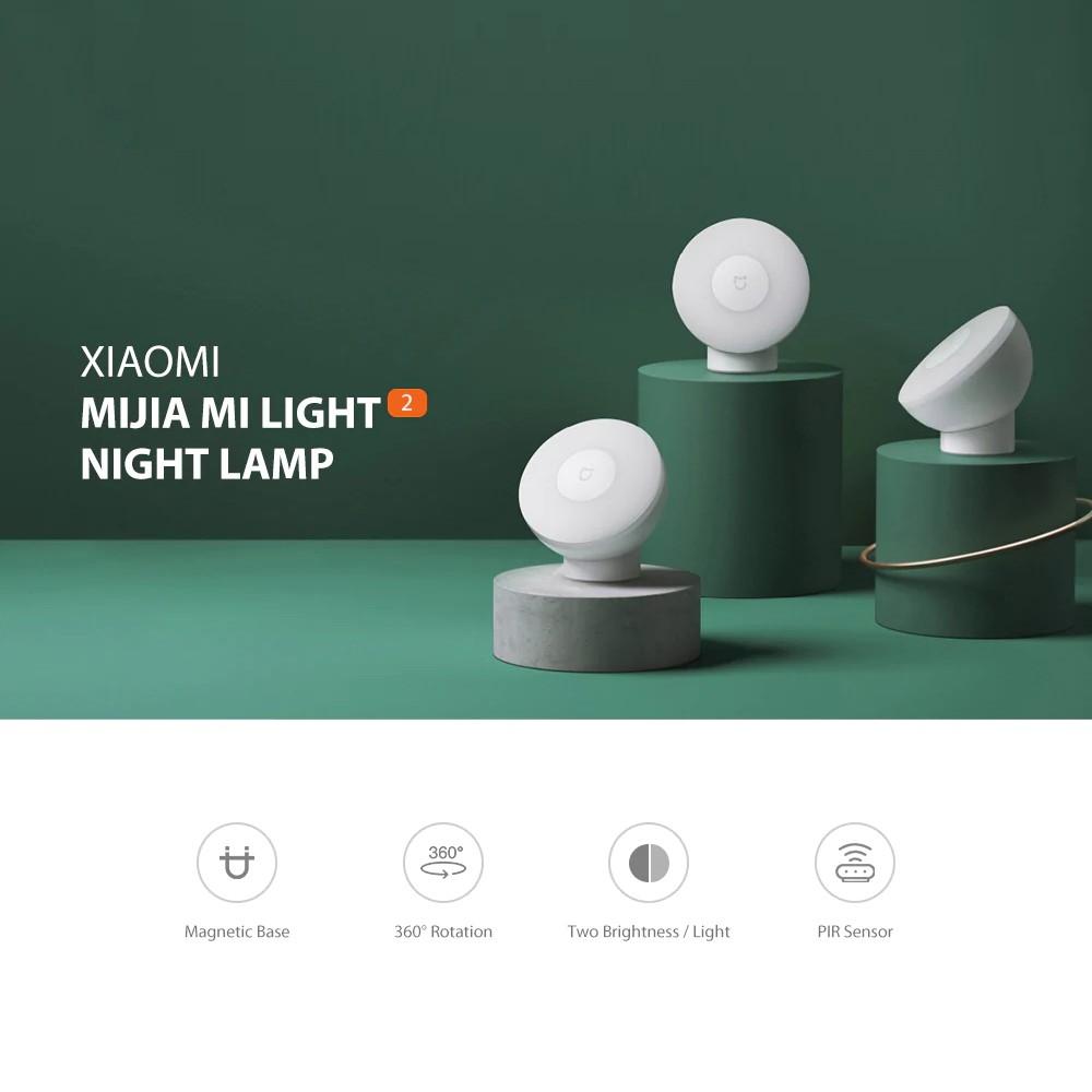 Xiaomi Mijia Đèn Ngủ Thế Hệ Thứ 2 Từ Tính Cảm Biến Hồng Ngoại Cơ Thể Có Thể Điều Chỉnh Xoay 360