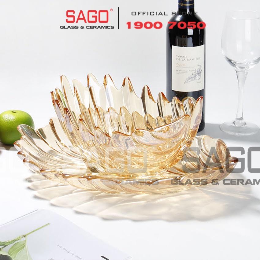 Tô Thủy Tinh Trái Cây Màu Hình Chiếc Lá Cao Cấp | Tùy Chọn Màu Sắc và Size
