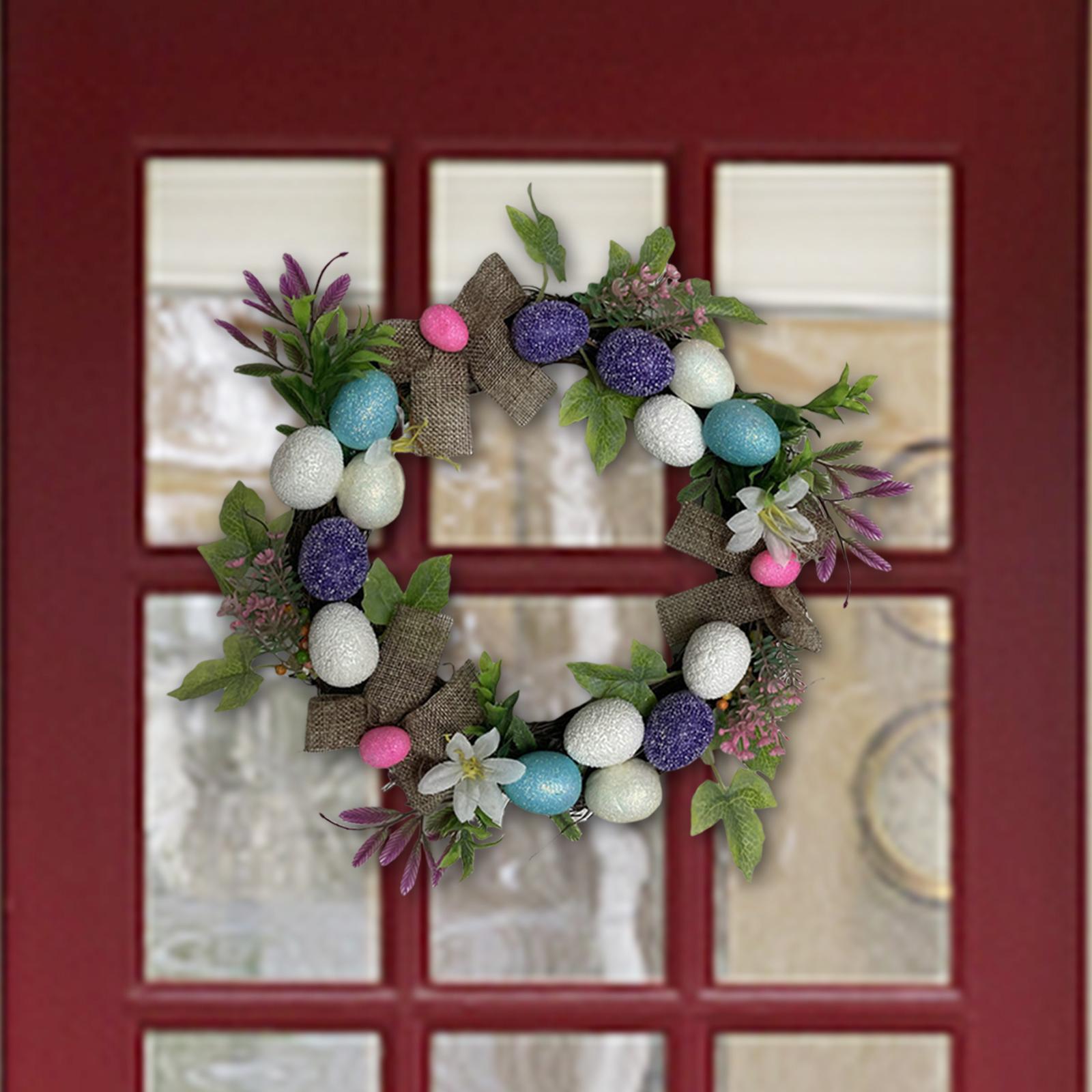 Artificial flower wreath front door rattan wreath M