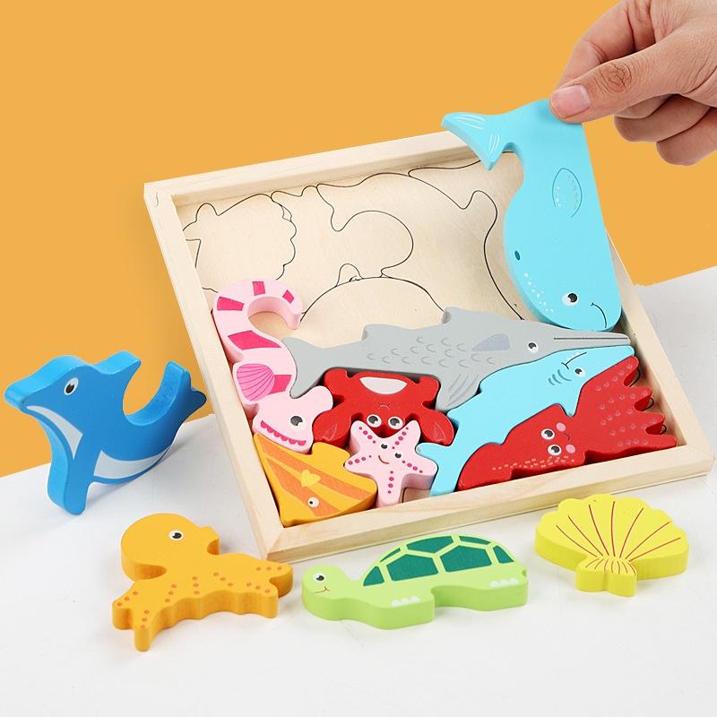 Bộ Xếp Hình 3D Bằng Gỗ, Lắp Ráp Tranh Ghép Gỗ 3D Nhiều Hình Ngộ Nghĩnh - Phát Triển Trí Tuệ Cho Bé