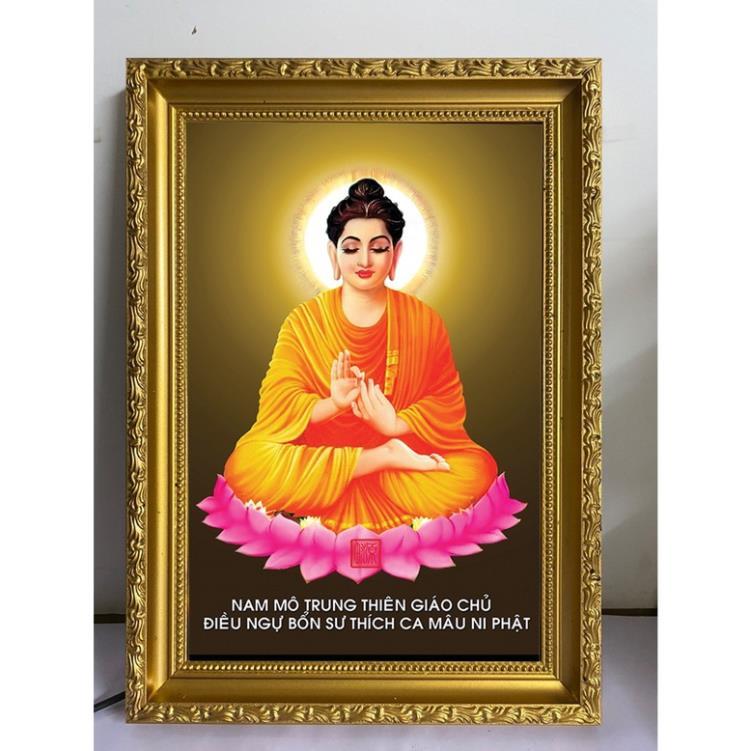 Tranh phật đèn led tam thánh, phật quan âm trang trí phòng thờ cao cấp nhiều mẫu