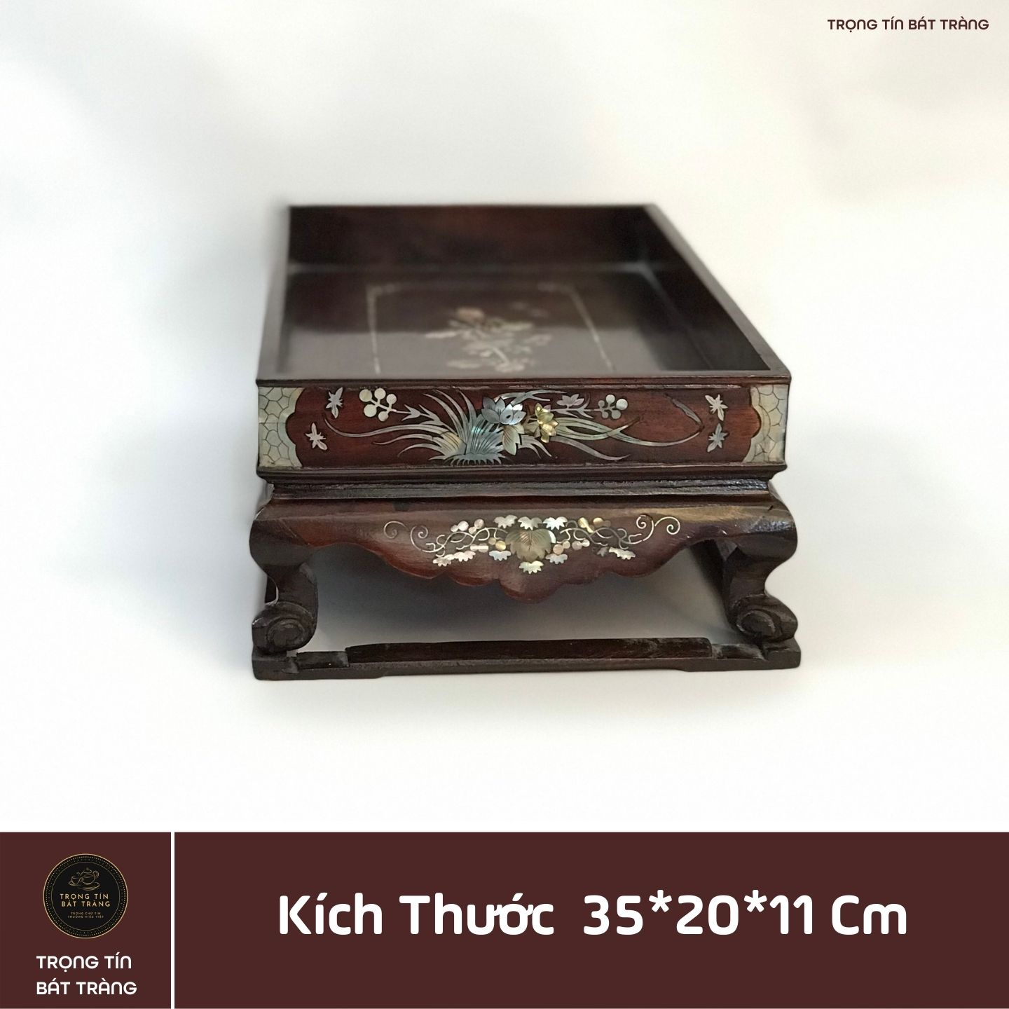 Khay Trà Gỗ Hương Hình Chữ Nhật  Kích Thước 35*20*11 cm KT 85