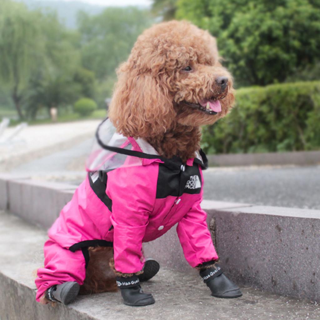 Dog Raincoat Clothing Waterproof Dog Poncho Outdoor Puppy Rain Coat Jacket Hooded Suit Water Proof Rainy-day Apparel Rainwear