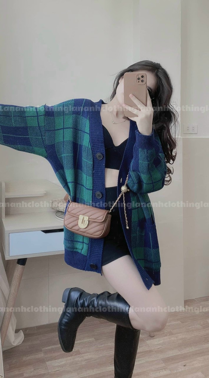 ÁO LEN KHOÁC CARO UNISEX NAM NỮ FORM RỘNG BIG SIZE CARDIGAN ÁO LẠNH DẠO PHỐ GIÁNG SINH NOEL ÁO ĐÔI ÁO CẶP