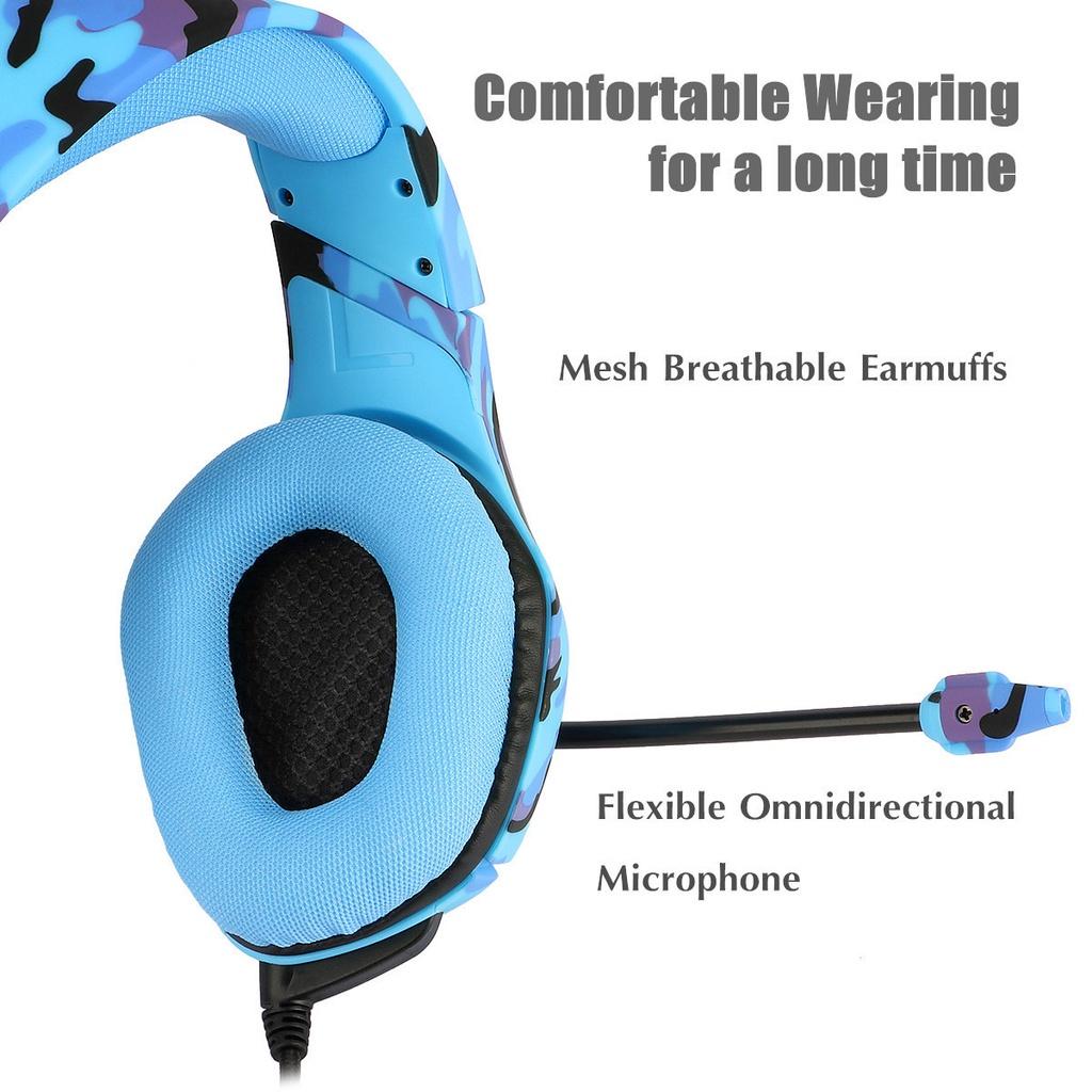 Tai nghe ONIKUMA K1B Blue Headset Tai nghe chơi game âm thanh nổi có micrô