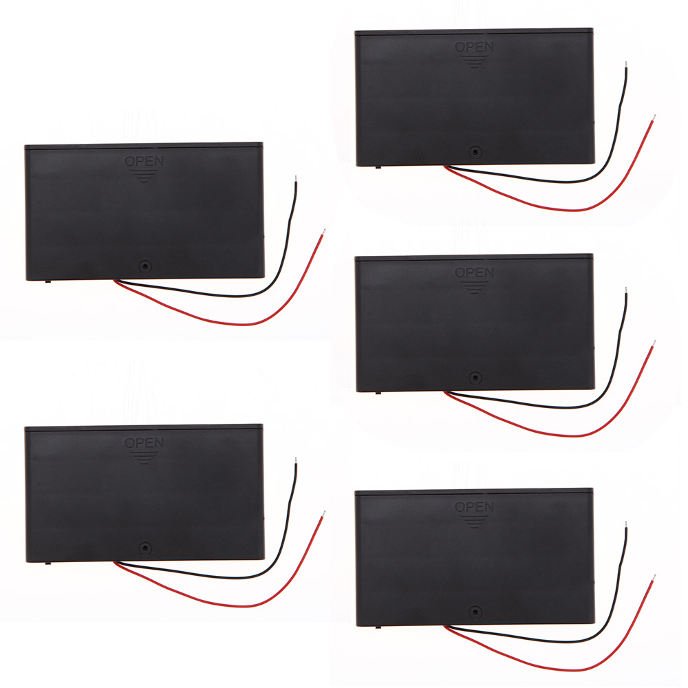 5 Hộp Đựng Cho Pin Lithium 8 × Aa Series Có Nắp Đậy Và Công Tắc